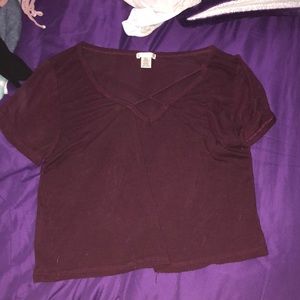 Maroon top